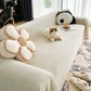 Jeté de canapé en coton naturel sur un canapé beige
