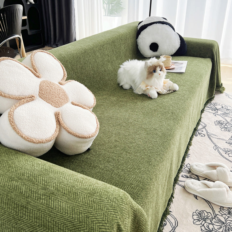Jeté de canapé en coton avec motifs en relief