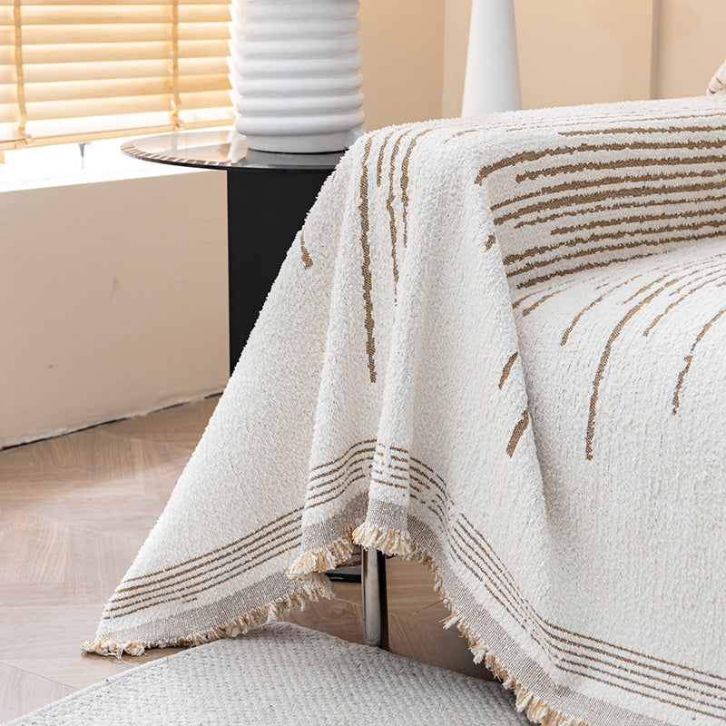 Détail des fibres respirantes du jeté en coton