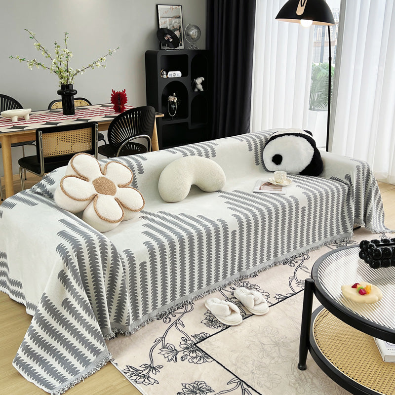 Jeté de canapé en coton, lavable et pratique