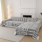 Jeté de canapé gris avec motifs tribaux tissés