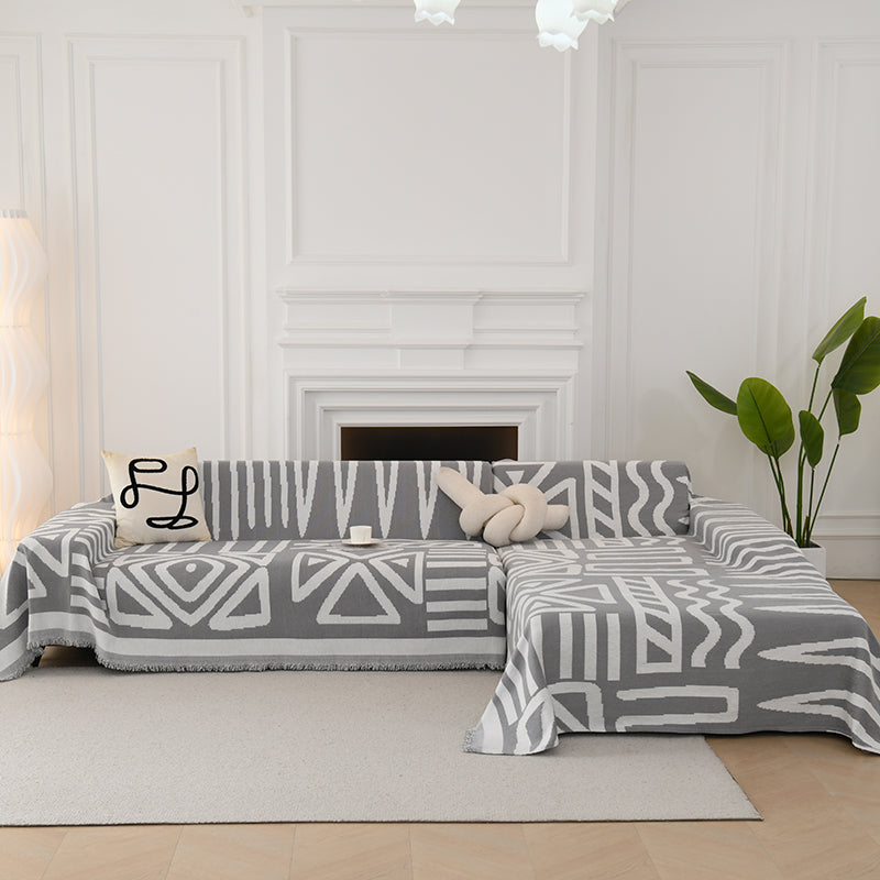 Jeté de canapé, motifs et texture en gros plan