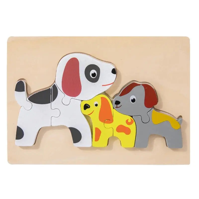 Ensemble complet de puzzle en bois animaux 3D