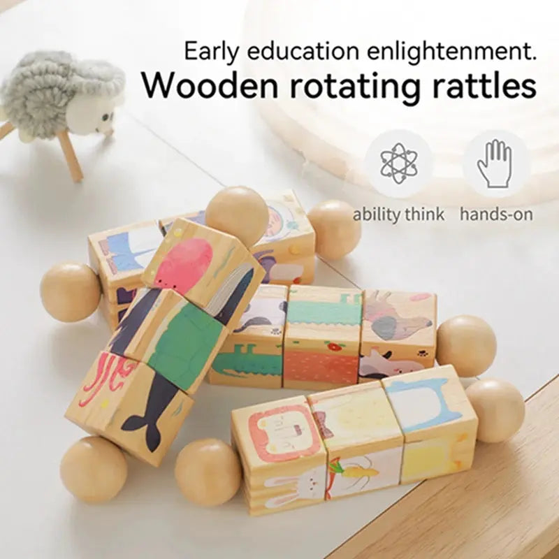 Enfant jouant avec un puzzle animal en bois