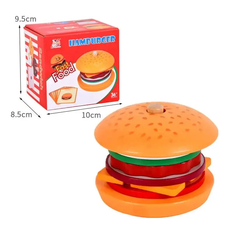 Vue rapprochée des ingrédients en bois d'un burger