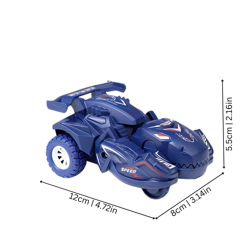 Voiture transformable en dinosaure avec détails de taille