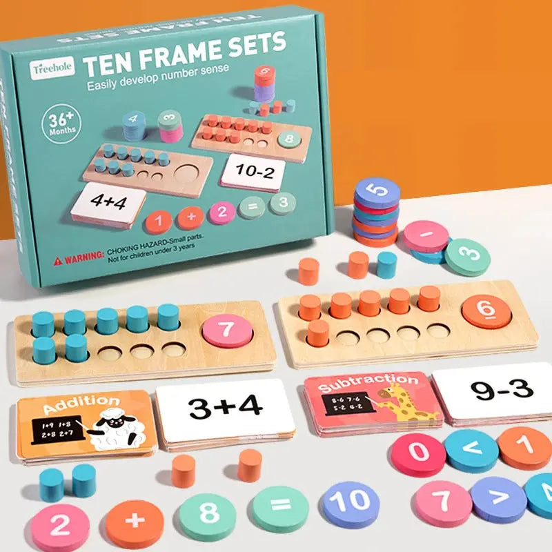 Kit éducatif Montessori avec cartes et pions pour enfants