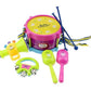 Ensemble d'instruments de percussion pour enfants sur fond blanc