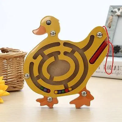 Labyrinthe en bois avec billes et motifs d'animaux amusants