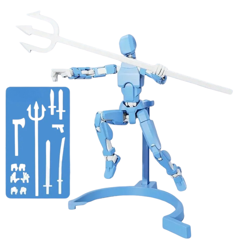 Figure magnétique flexible de couleur bleu clair sur fond neutre