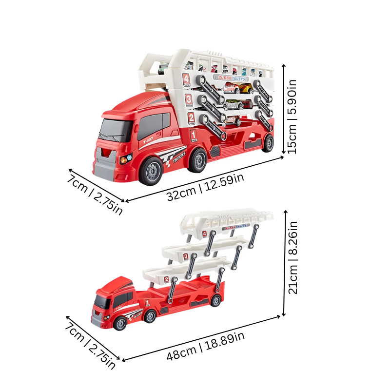 Dimensions du camion de transport pliant en alliage