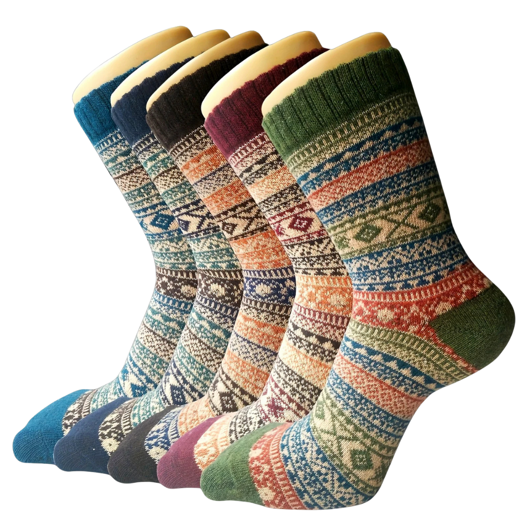 Lot de 5 paires de chaussettes en laine pour femme