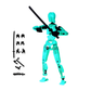 Figurine lumineuse en plastique avec articulation visible