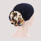 Bonnet chimio bleu marine avec serre-tête intégré