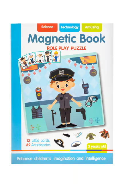Enfant jouant avec puzzle magnétique sur les métiers