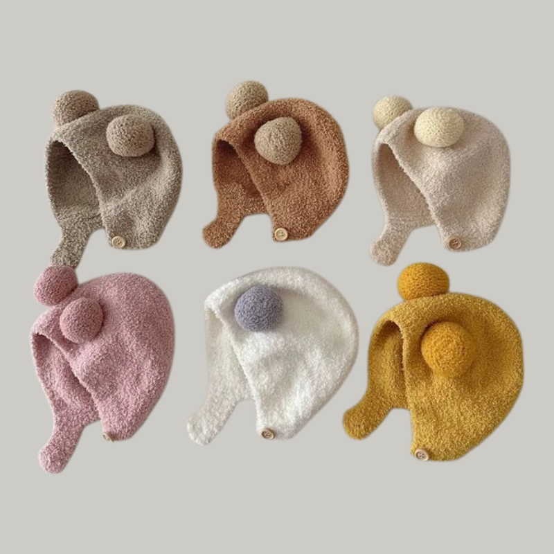 Bonnet d'hiver avec pompon pour enfant