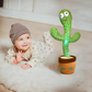 Vue de face du jouet cactus interactif en tissu doux