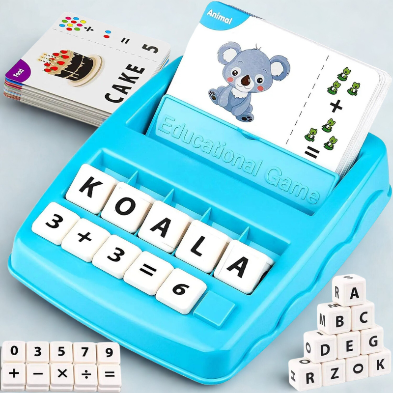 Jeu éducatif avec cartes et blocs pour apprentissage des chiffres