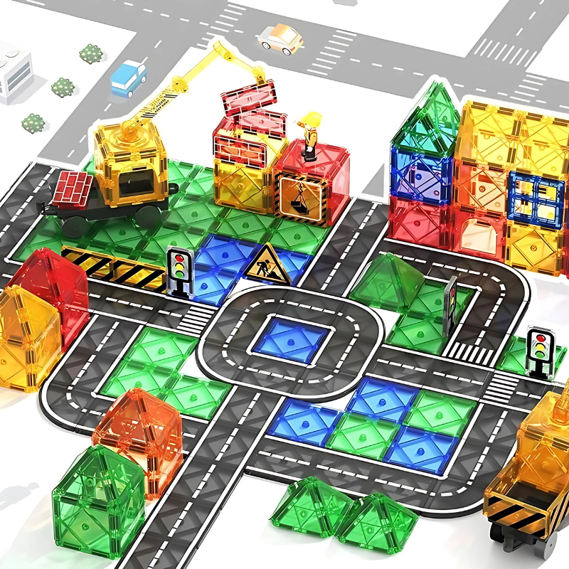 Vue d'ensemble d'un kit de construction pour enfants