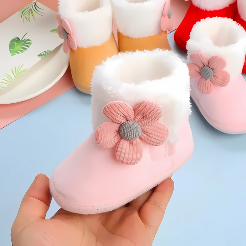 Chaussures bébé moelleuses en vue d'ensemble