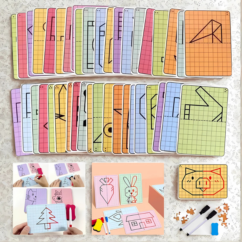Enfant utilisant un set de dessin créatif