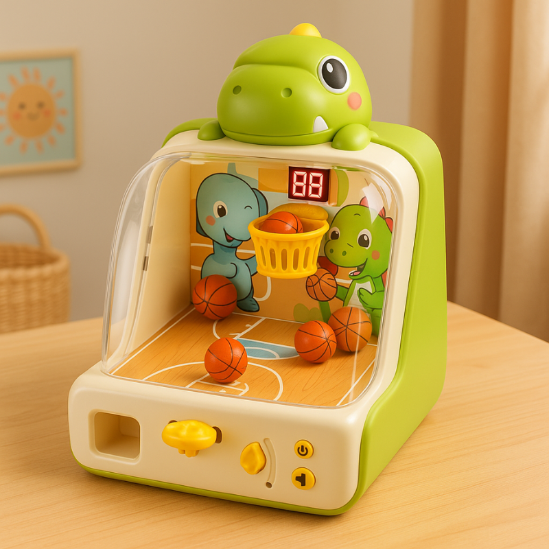 Jeu de basket LED vert pour enfants, vue de face