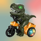 Vue de face du tricycle Dino avec lumières allumées