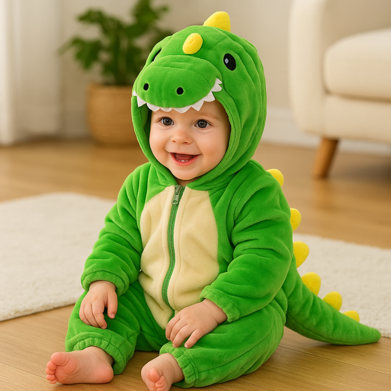 Combinaison dinosaure pour enfant en polaire douce