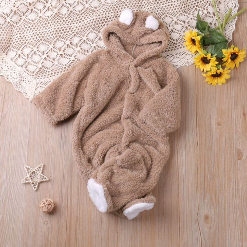 Combinaison bébé à capuche avec motif animal