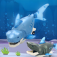 Vue d'ensemble du jouet requin en mouvement