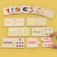 Enfant jouant avec un jeu de correspondance de chiffres coloré