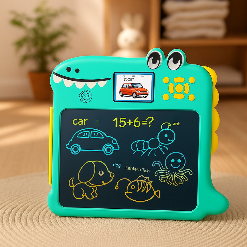 Enfant utilisant une tablette LCD pour dessiner et apprendre