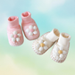 Chaussons bébé avec doublure pelucheuse et motif floral