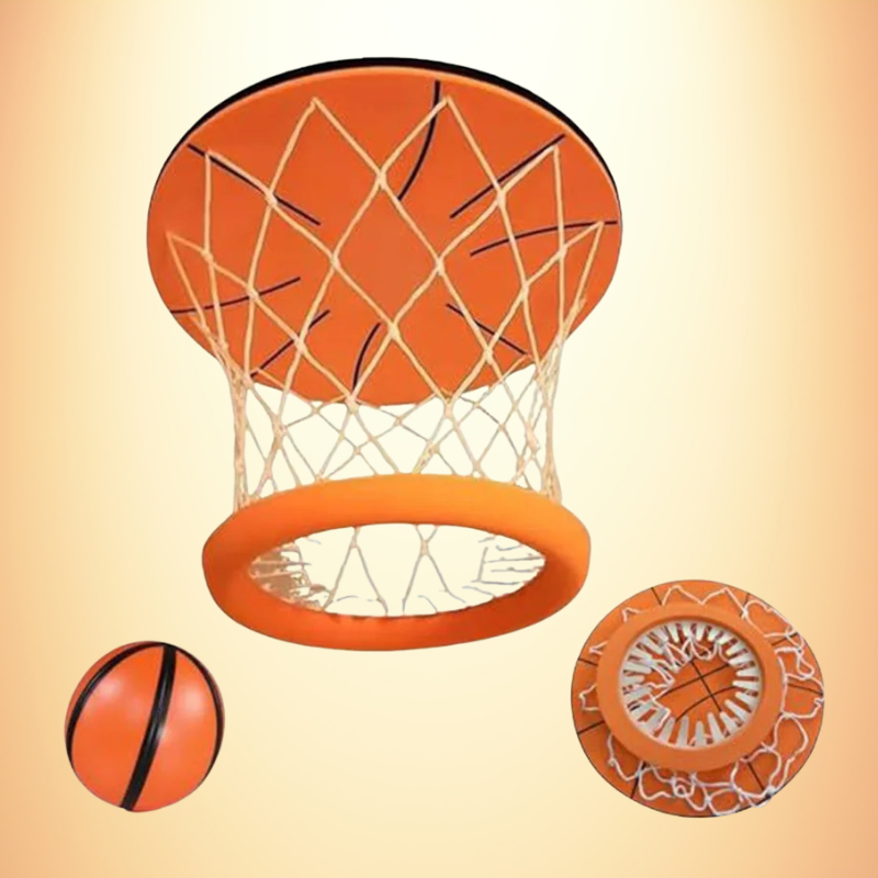 Panier de basket en mousse installé sur une porte