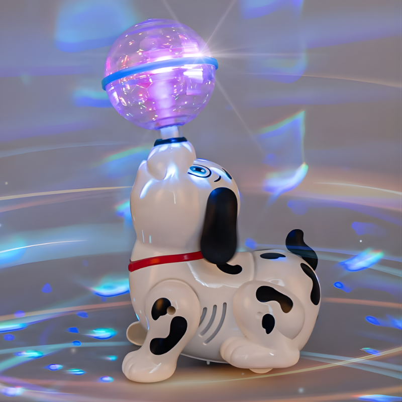 Chien lumineux musical dansant avec effets de lumière colorés