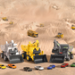 Camion de construction jaune avec rampe et effets lumineux