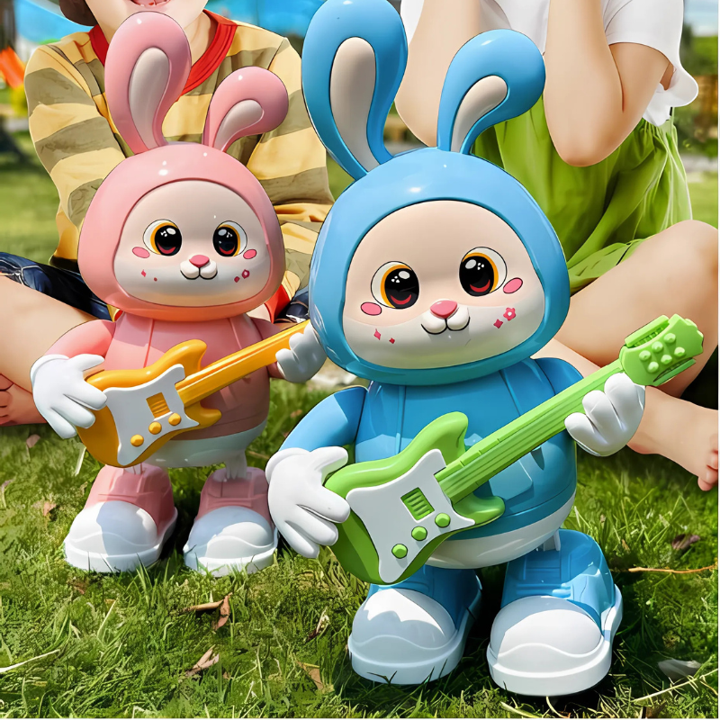 Vue d'ensemble du lapin musical avec effets lumineux