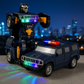 Vue de dessus de la voiture transformable en robot