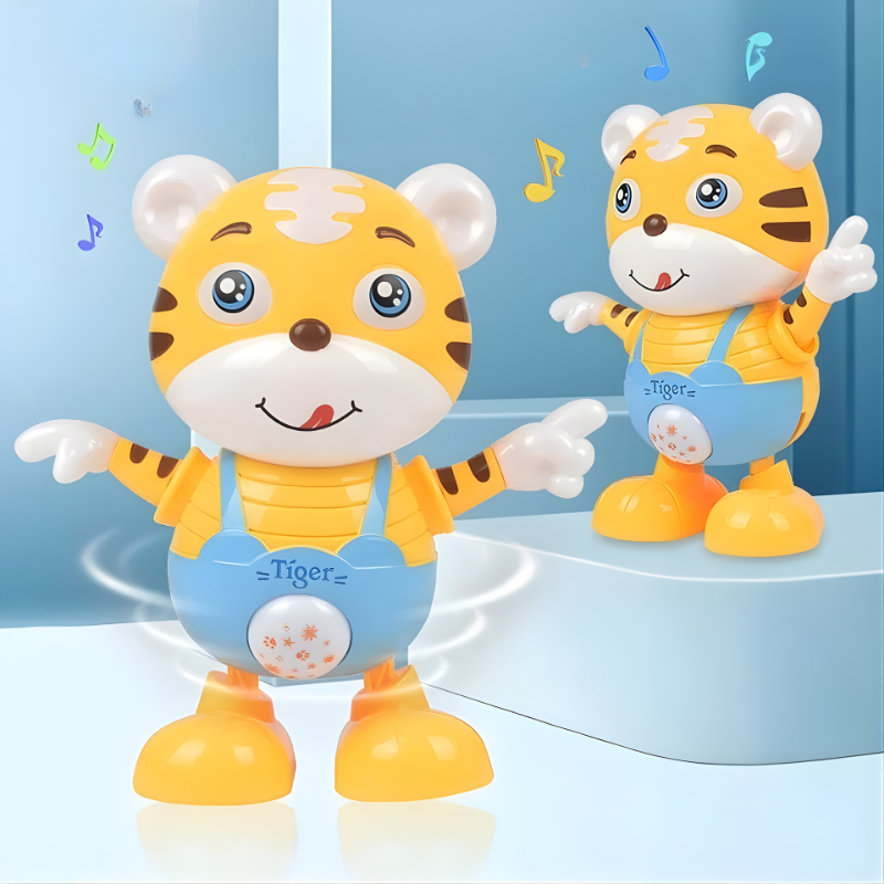 Tigre jouet avec lumières colorées et musique