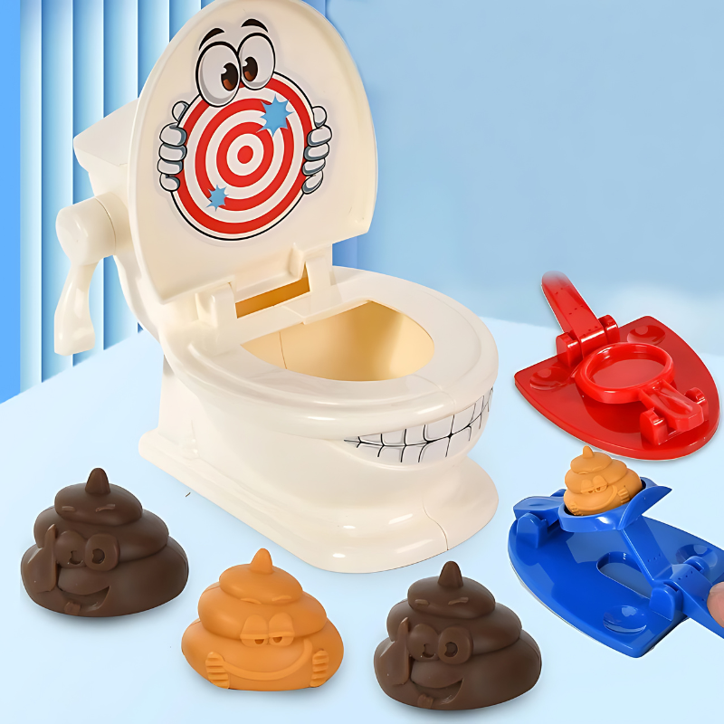 Vue d'ensemble du jeu interactif de cible aux toilettes