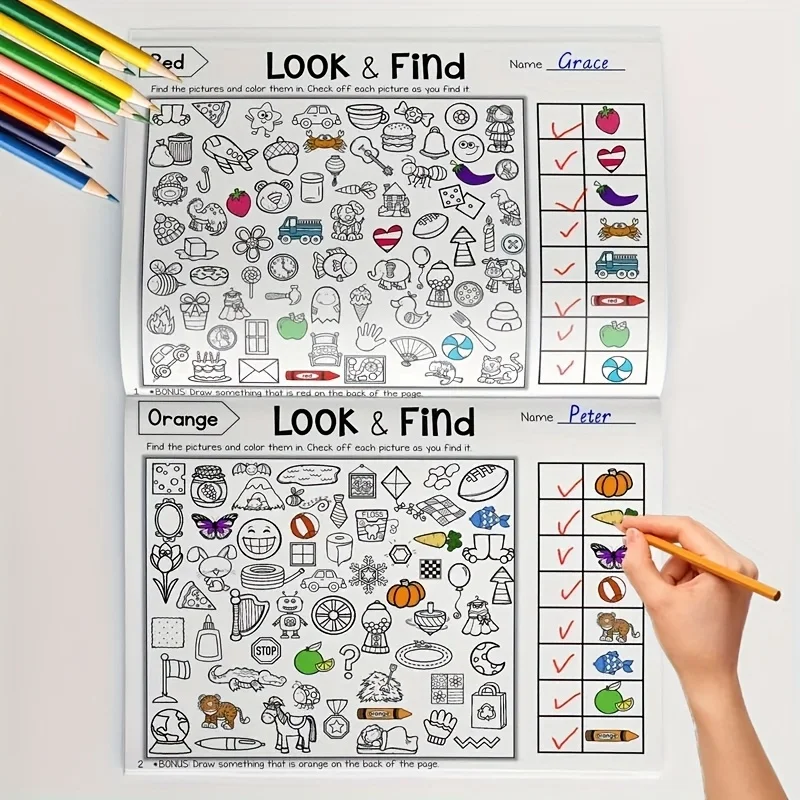 Enfant coloriant une page du livre d'activités