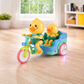 Vue de profil du jouet tricycle canard en plastique