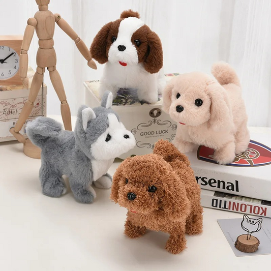 Gros plan sur un chien jouet interactif en action