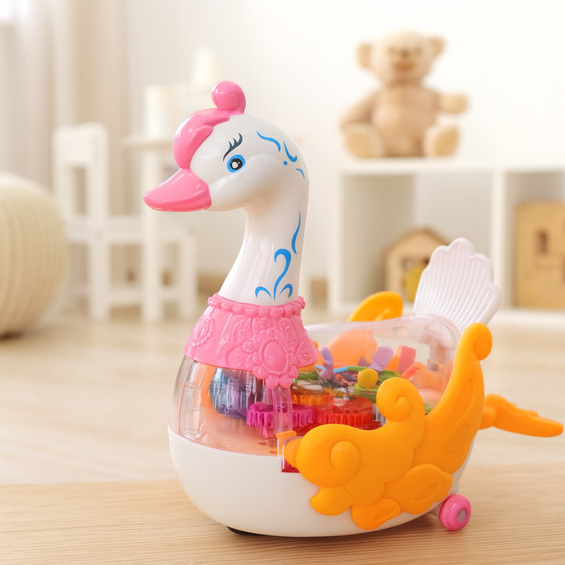 Cygne lumineux en plastique ABS avec lumières scintillantes