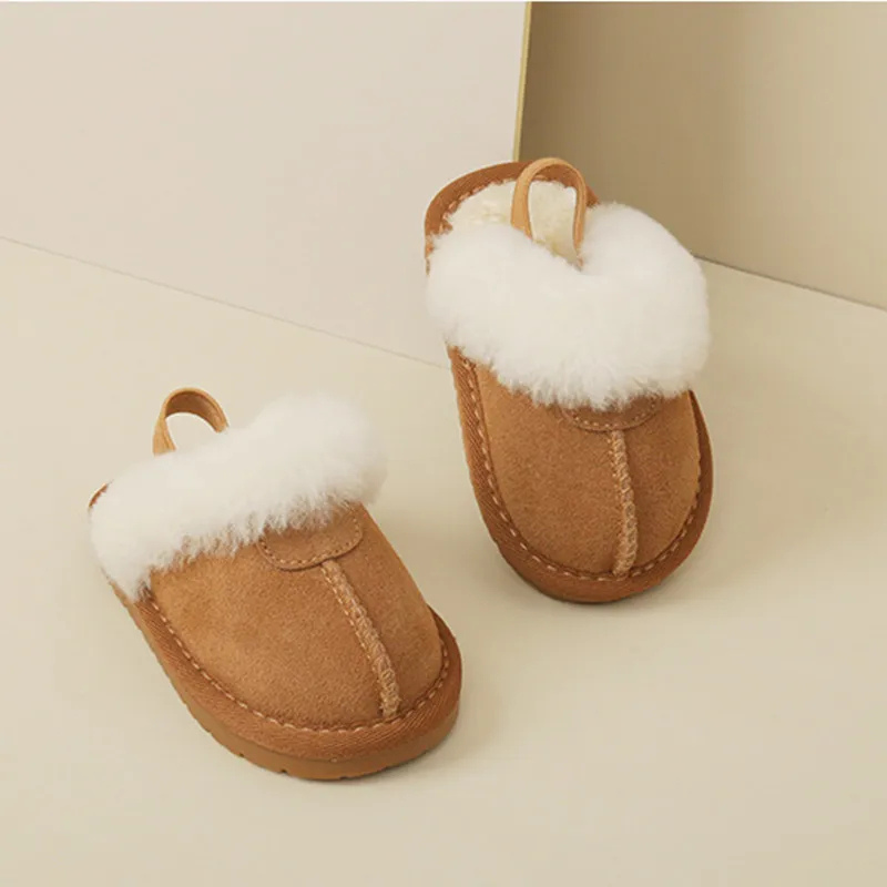 Chaussons d'hiver en peluche avec semelle antidérapante