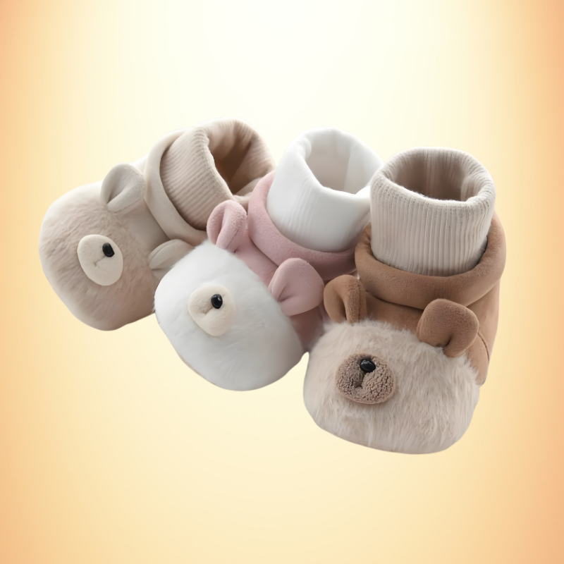 Chaussons-socquettes bébé en polaire avec semelle antidérapante