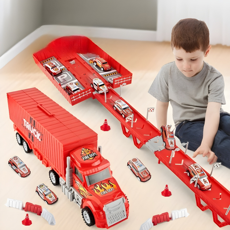 Vue d'ensemble du camion jouet transformable