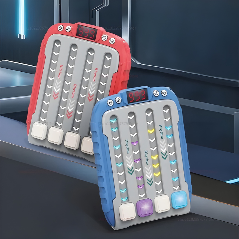 Enfant jouant avec un jeu de rythme interactif