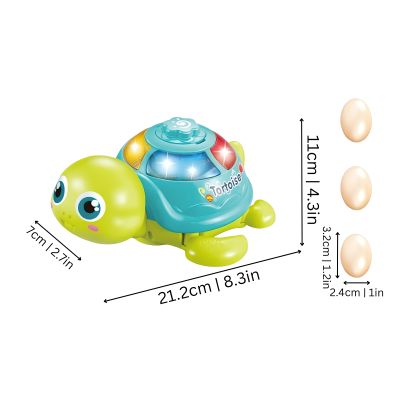 Tortue interactive colorée avec œufs et lumières LED