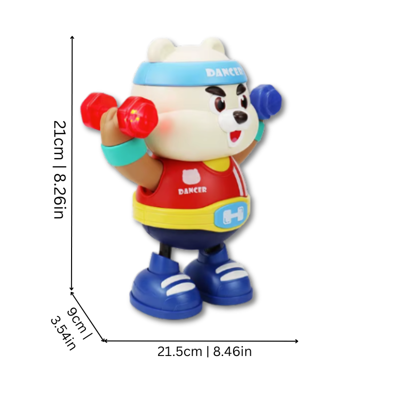 Ours en peluche dansant avec lumières colorées